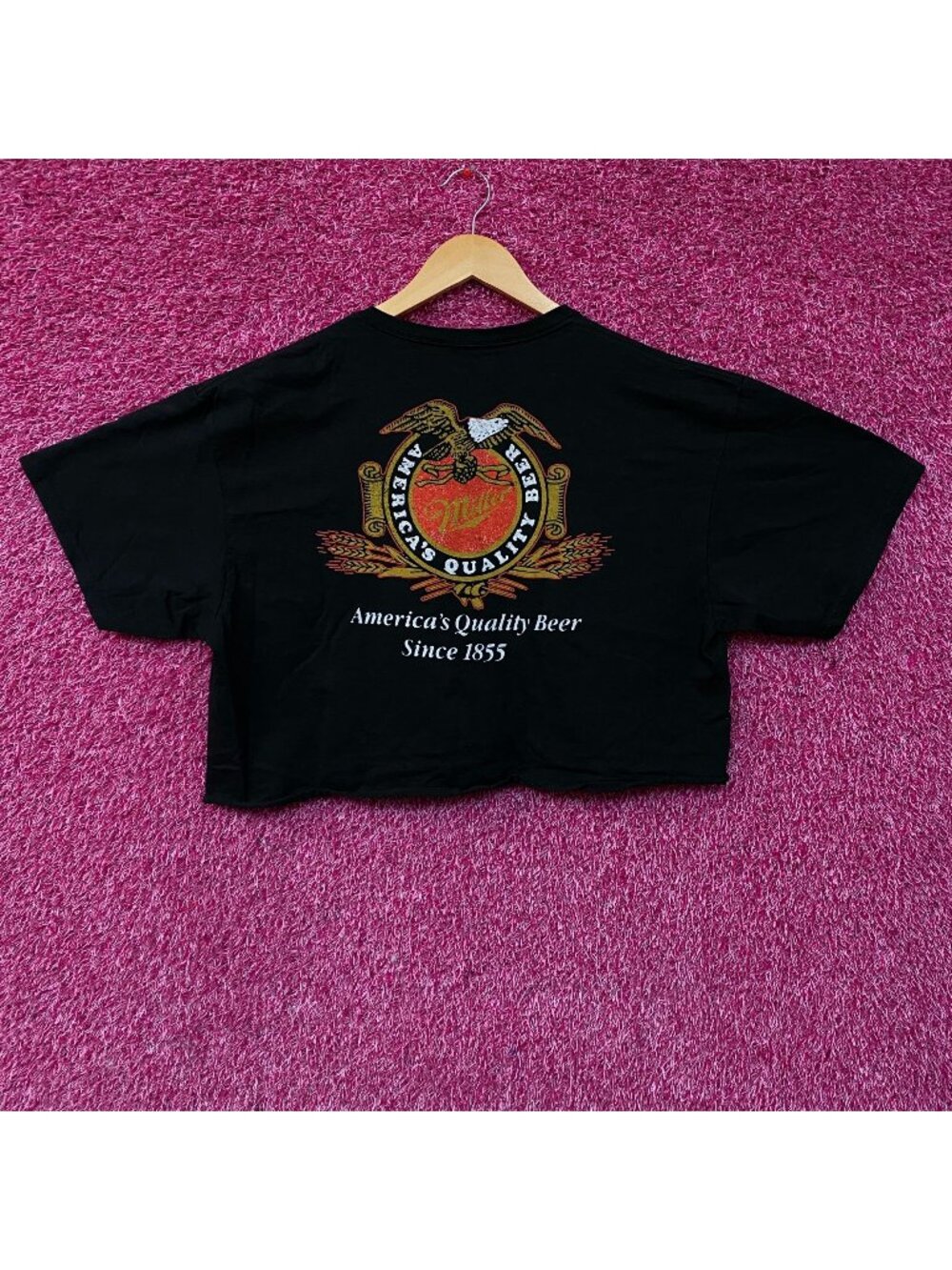 Junk Food Miller High Life Beer Logo Women's Crop Tee Large